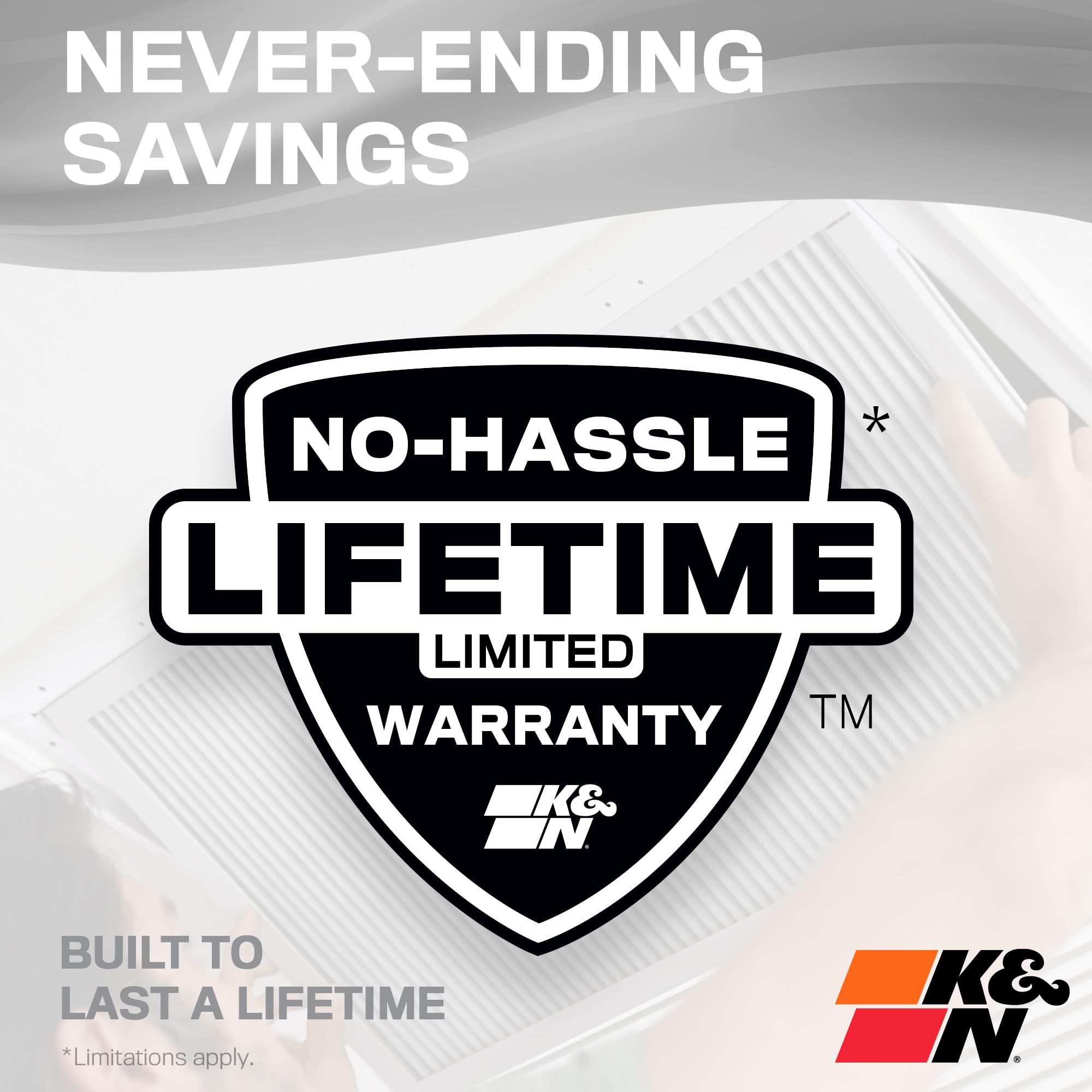 K&N 24X24X1 HVAC Furnace Air Filter, Lasts a Lifetime, Washable, Merv 8, the Last HVAC Filter You Will Ever Buy, Breathe Safely at Home or in the Office, HVC-8-12424 - Image 7