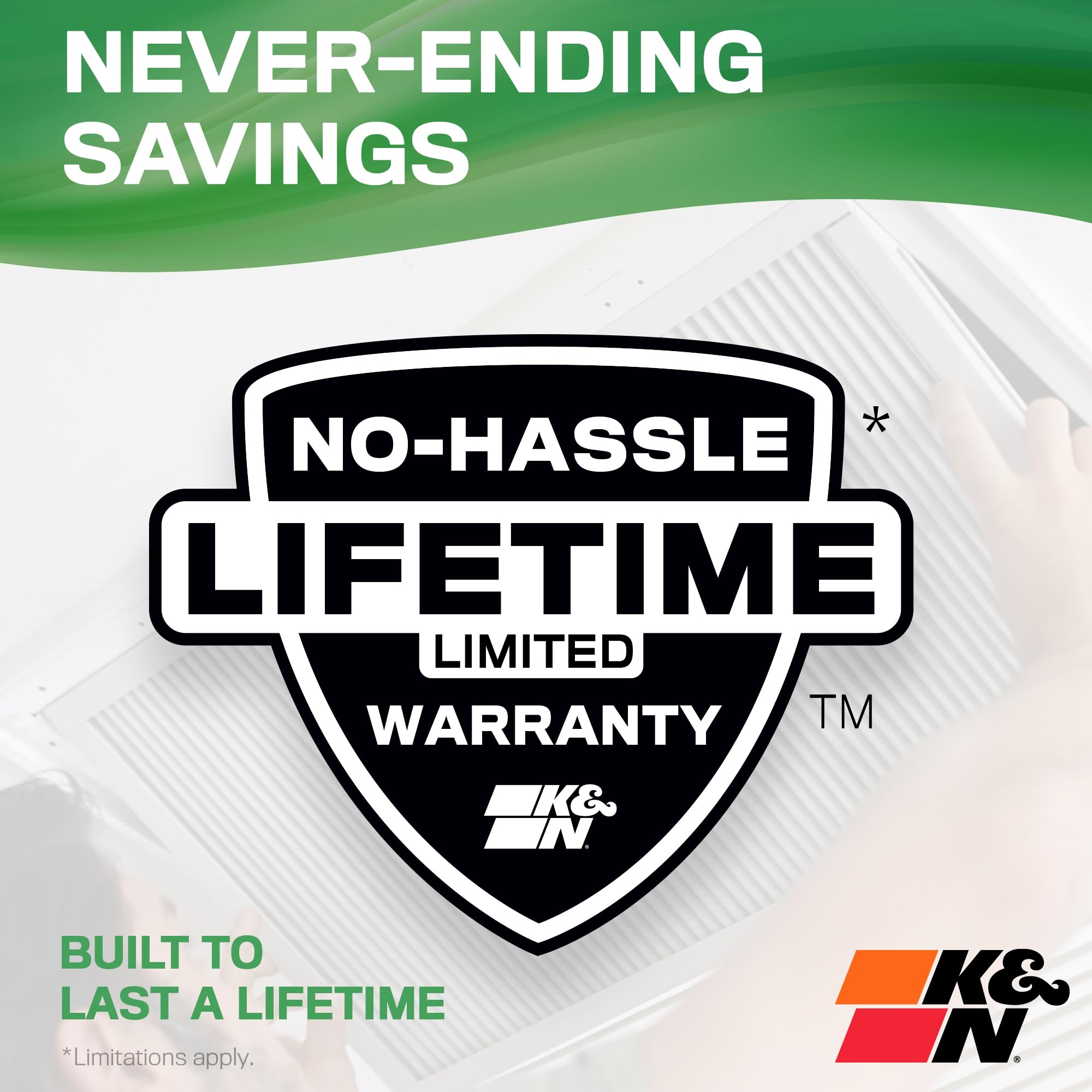K&N 24X24X1 HVAC Furnace Air Filter, Lasts a Lifetime, Washable, Merv 13, the Last HVAC Filter You Will Ever Buy, Breathe Safely at Home or in the Office, HVC-13-12424 - Image 7