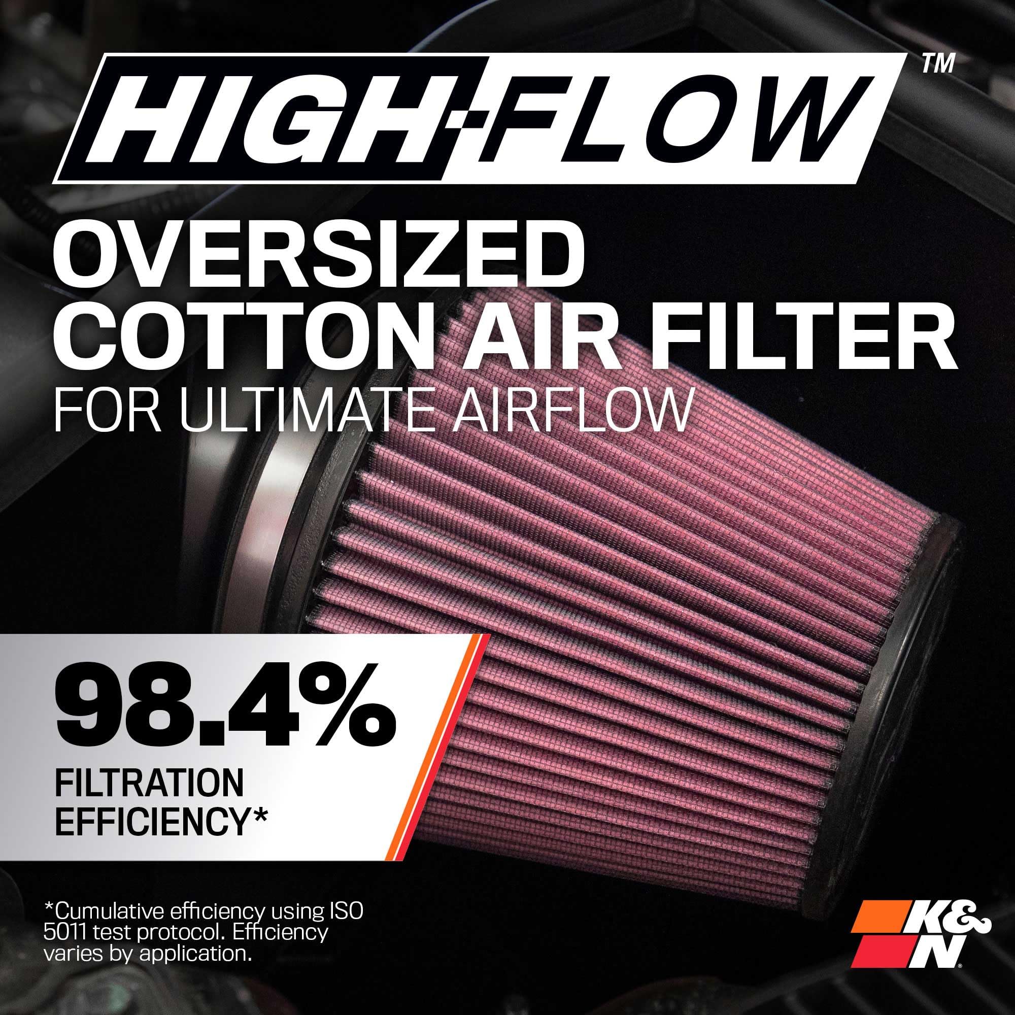 K&N Cold Air Intake System: High-Flow Air Filter, Increase Performance & Towing: Compatible with 2011-2025 Dodge/Jeep Durango, Grand Cherokee, 63-1563 - Image 4