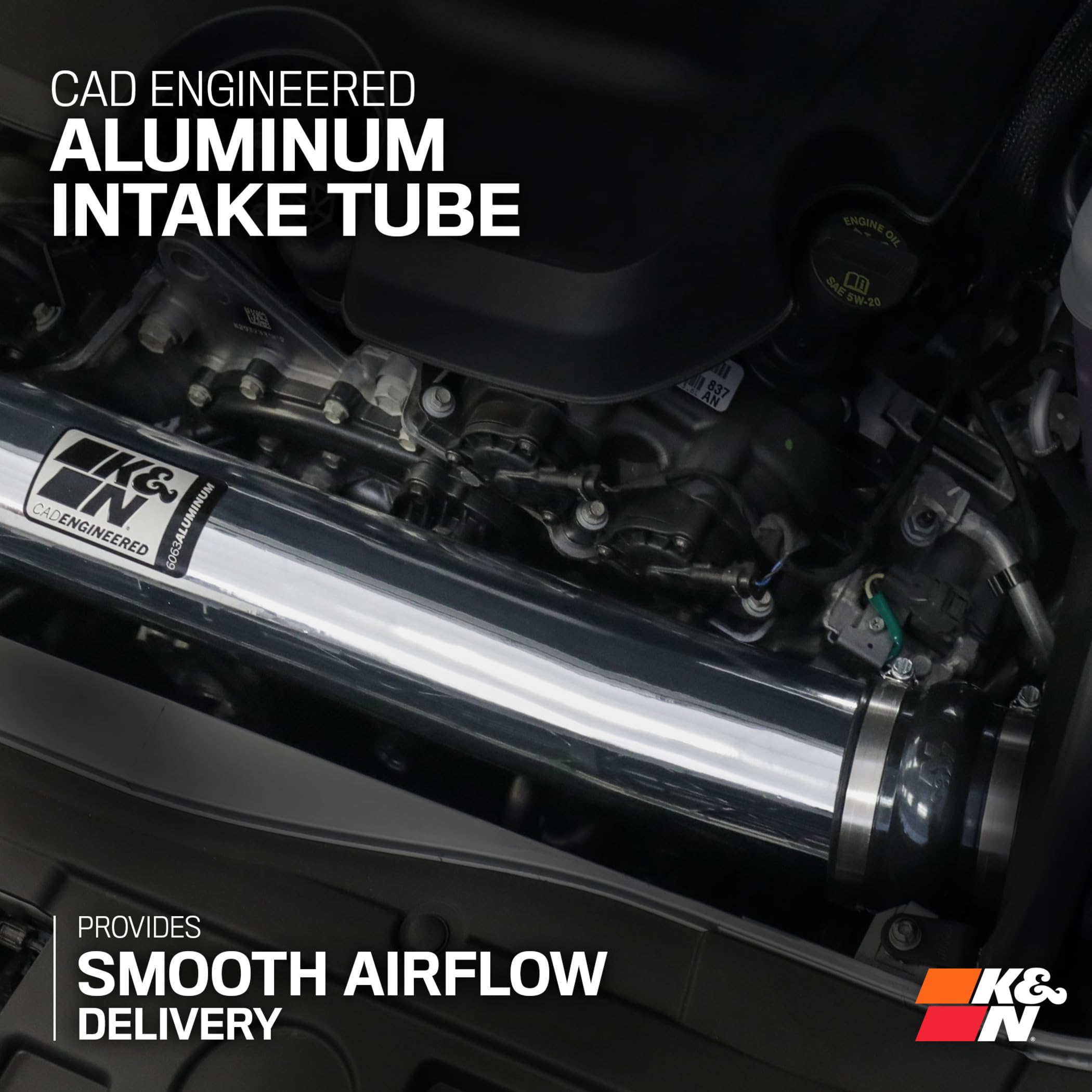 K&N Cold Air Intake System: High-Flow Air Filter, Increase Performance & Acceleration: Compatible with 2012-2015 Chervolet: Camaro, 69-4523TP - Image 6