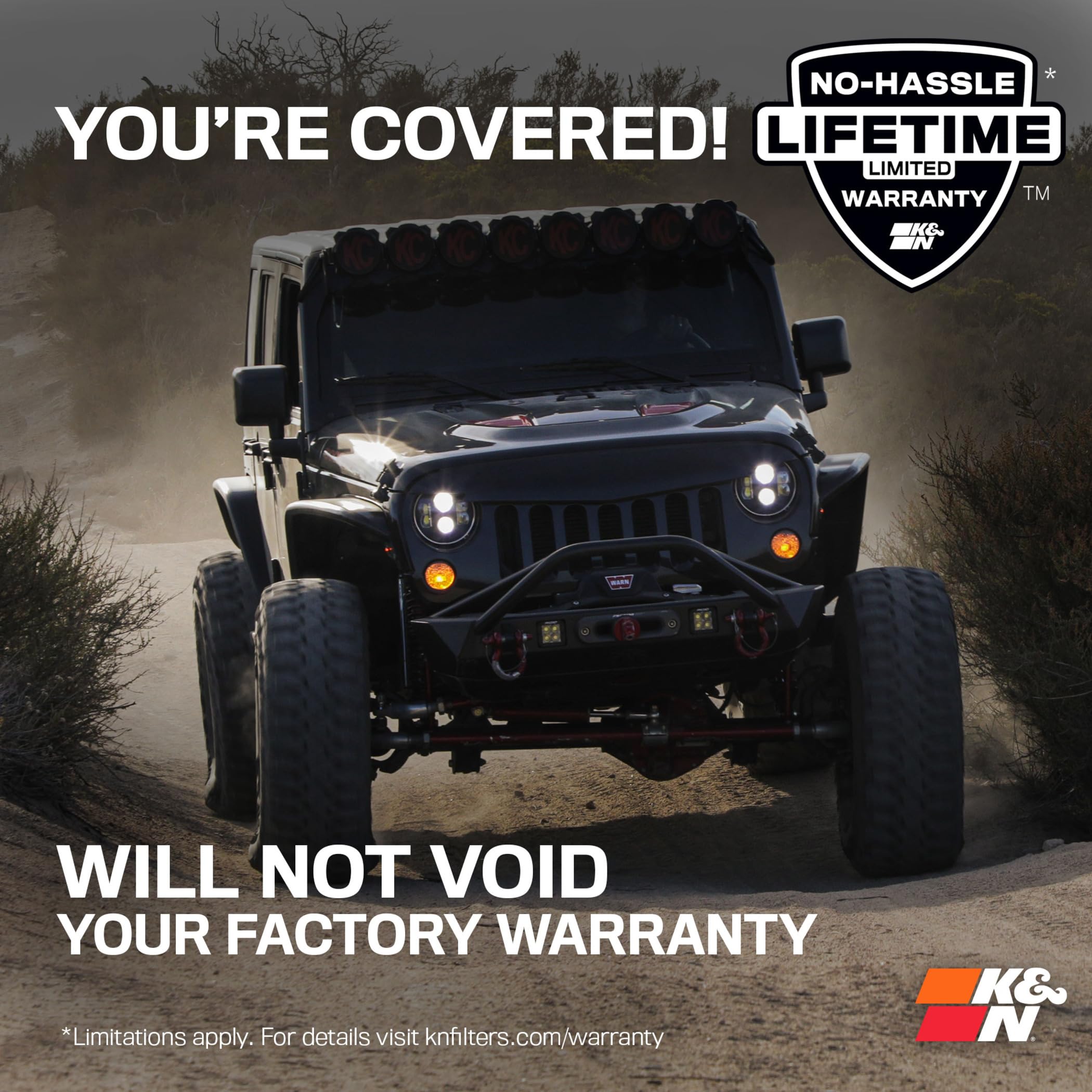 K&N Cold Air Intake System: High-Flow Air Filter, Increase Performance & Towing: Compatible with 2012-2018 JEEP: Wrangler, Wrangler JK, 77-1566KP - Image 10