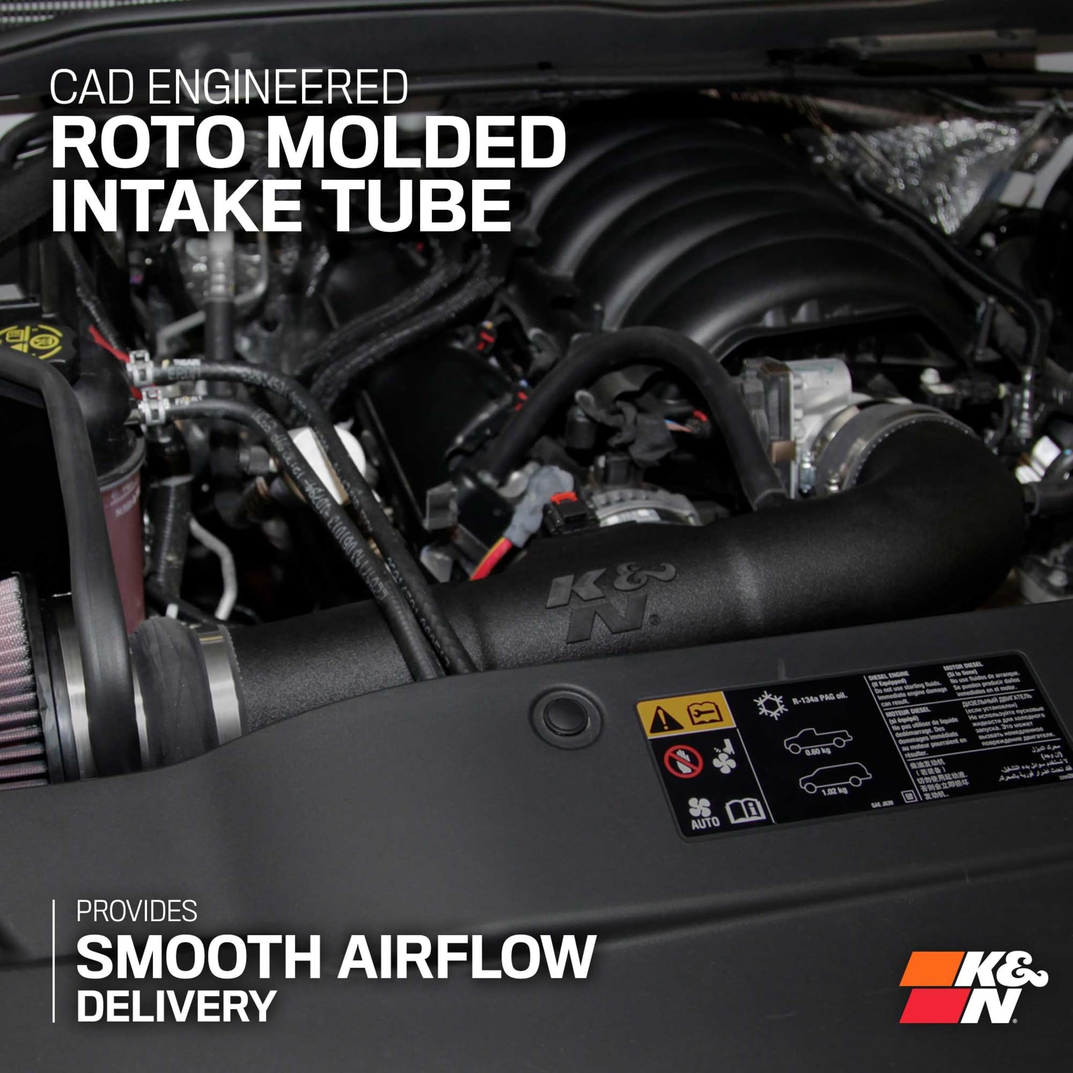 K&N Cold Air Intake System: High-Flow Air Filter, Increase Performance & Towing: Compatible with 2014-2020 Chevy/GMC/Cadillac Silverado 1500, Suburban, Tahoe, Sierra 1500, Yukon, Escalade, 63-3082 - Image 5