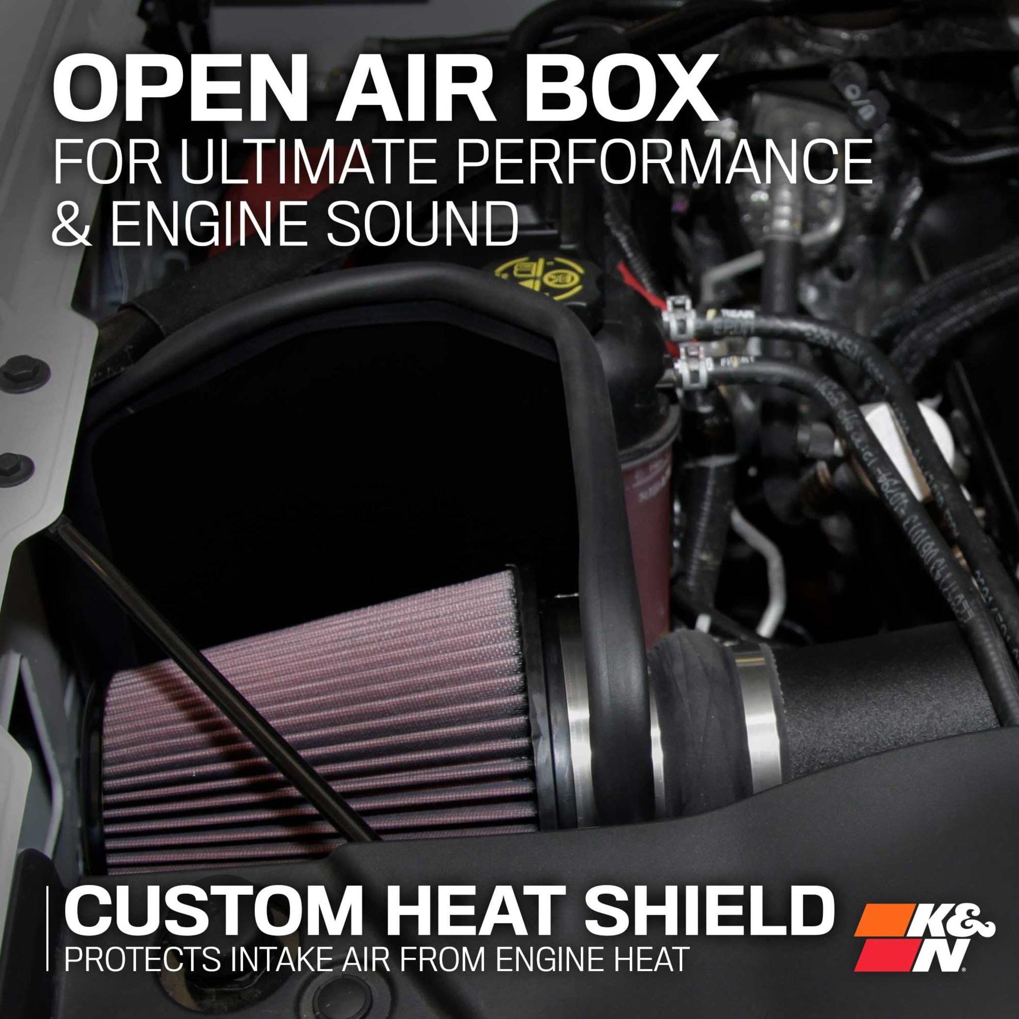 K&N Cold Air Intake System: High-Flow Air Filter, Increase Performance & Towing: Compatible with 2014-2020 Chevy/GMC/Cadillac Silverado 1500, Suburban, Tahoe, Sierra 1500, Yukon, Escalade, 63-3082 - Image 6