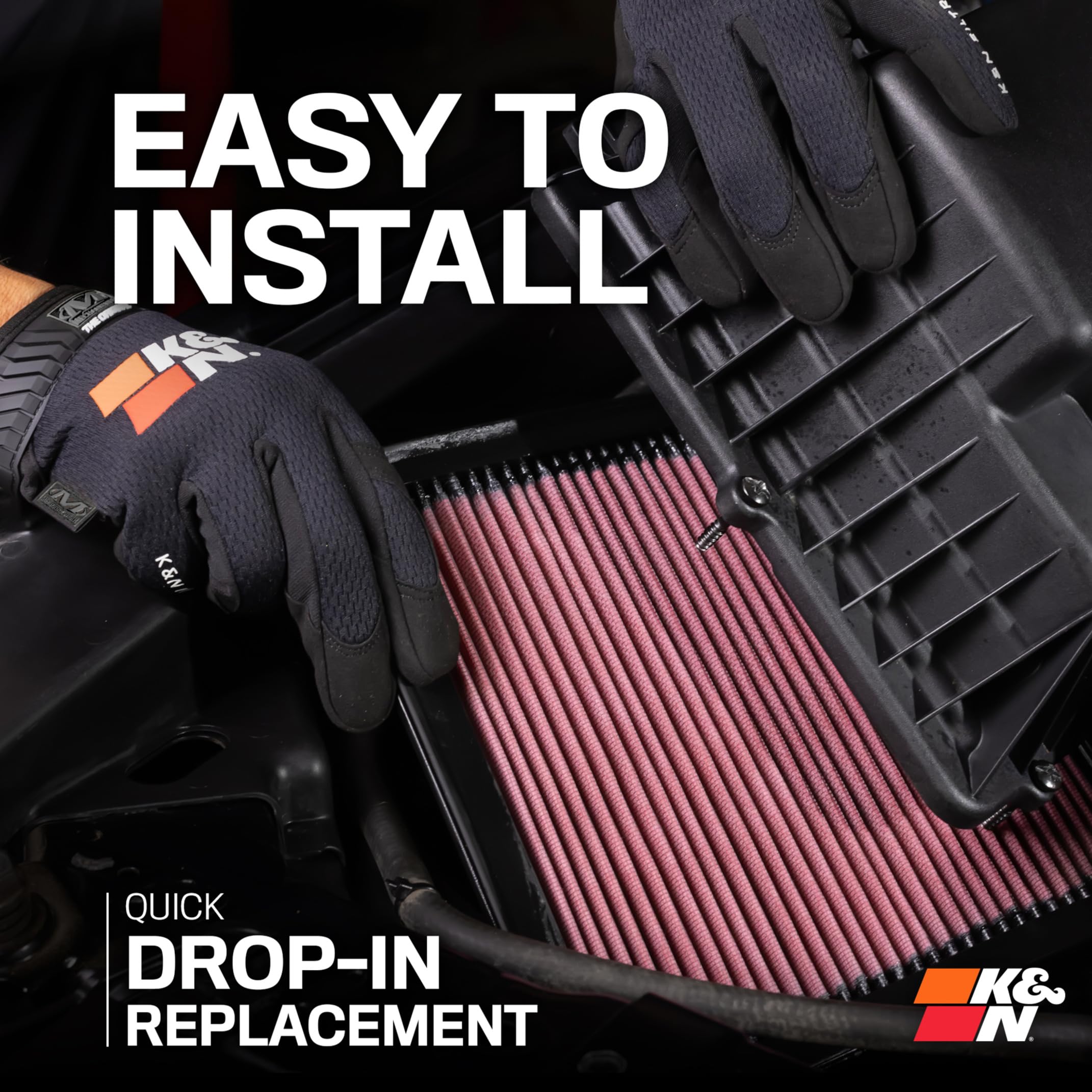 K&N High-Flow Original Lifetime Engine Air Filter: Increase Power & Accerlation, Washable, Premium: Compatible with 2012-2019 FIAT: 500, 500 Abarth, 33-2487 - Image 8