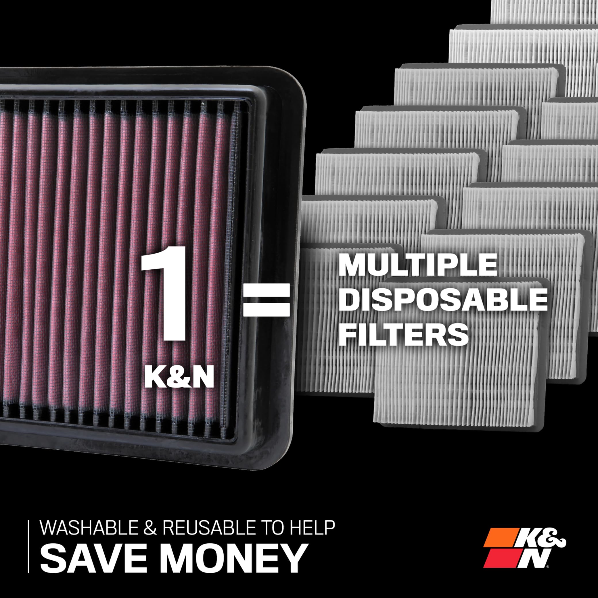 K&N High-Flow Original Lifetime Engine Air Filter: Increase Power: Premium, Washable: Compatible with 2022-2025 TOYOTA: Sequoia, Tundra, 33-5129 - Image 7