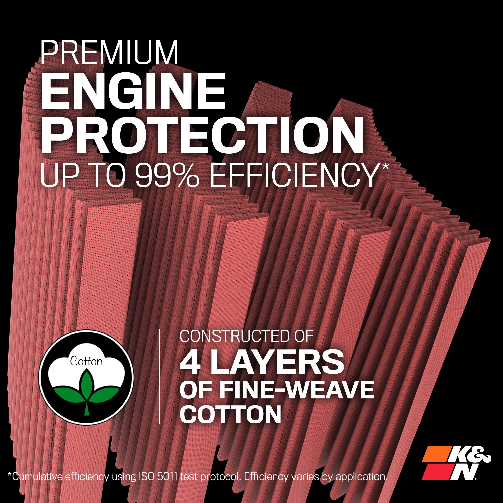 K&N High-Flow Original Lifetime Universal Clamp-On Air Filter: High Performance, Premium, Washable: Flange Diameter: 4 In, Filter Height: 9 In, Flange Length: 1.75 In, Shape: Round Tapered, RE-0870 - Image 4