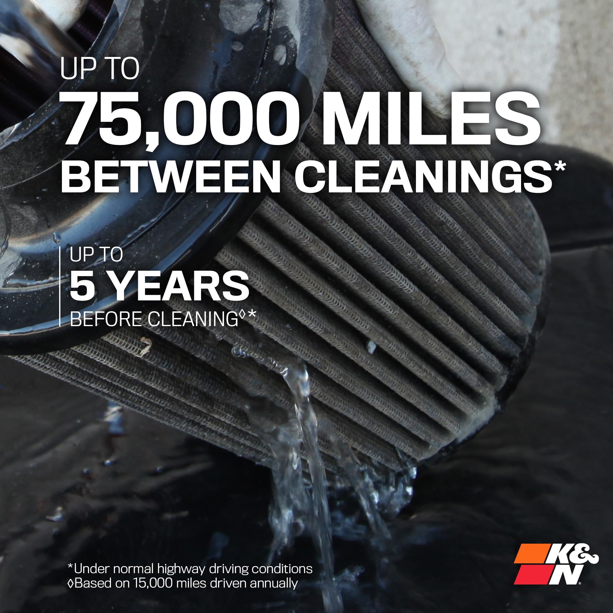 K&N High-Flow Original Lifetime Universal Clamp-On Air Filter: High Performance, Premium, Washable: Flange Diameter: 4 In, Filter Height: 9 In, Flange Length: 1.75 In, Shape: Round Tapered, RE-0870 - Image 7