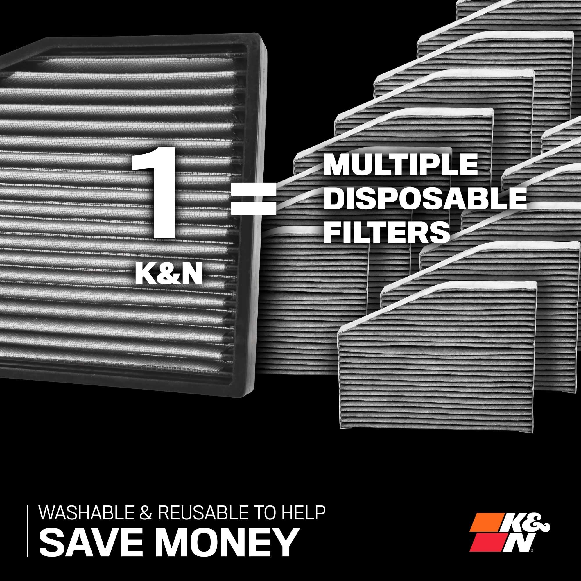 K&N LIFETIME Cabin Air Filter: Premium, Washable, Clean Air for your Cabin: Compatible with 2013-2024 AUDI: A3, Q2, S3, TT, VF2047 - Image 7