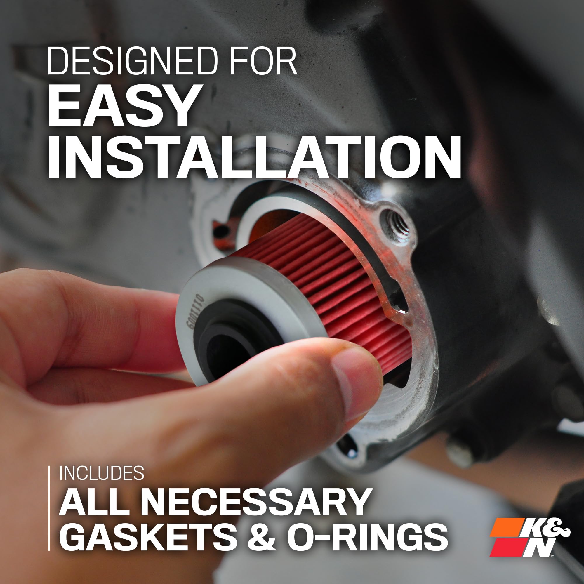 K&N Motorcycle Oil Filter: High Performance, Premium, Designed to be used with Synthetic or Conventional Oils: Fits Select Honda, Kawasaki Motorcycle Models, KN-112 - Image 4