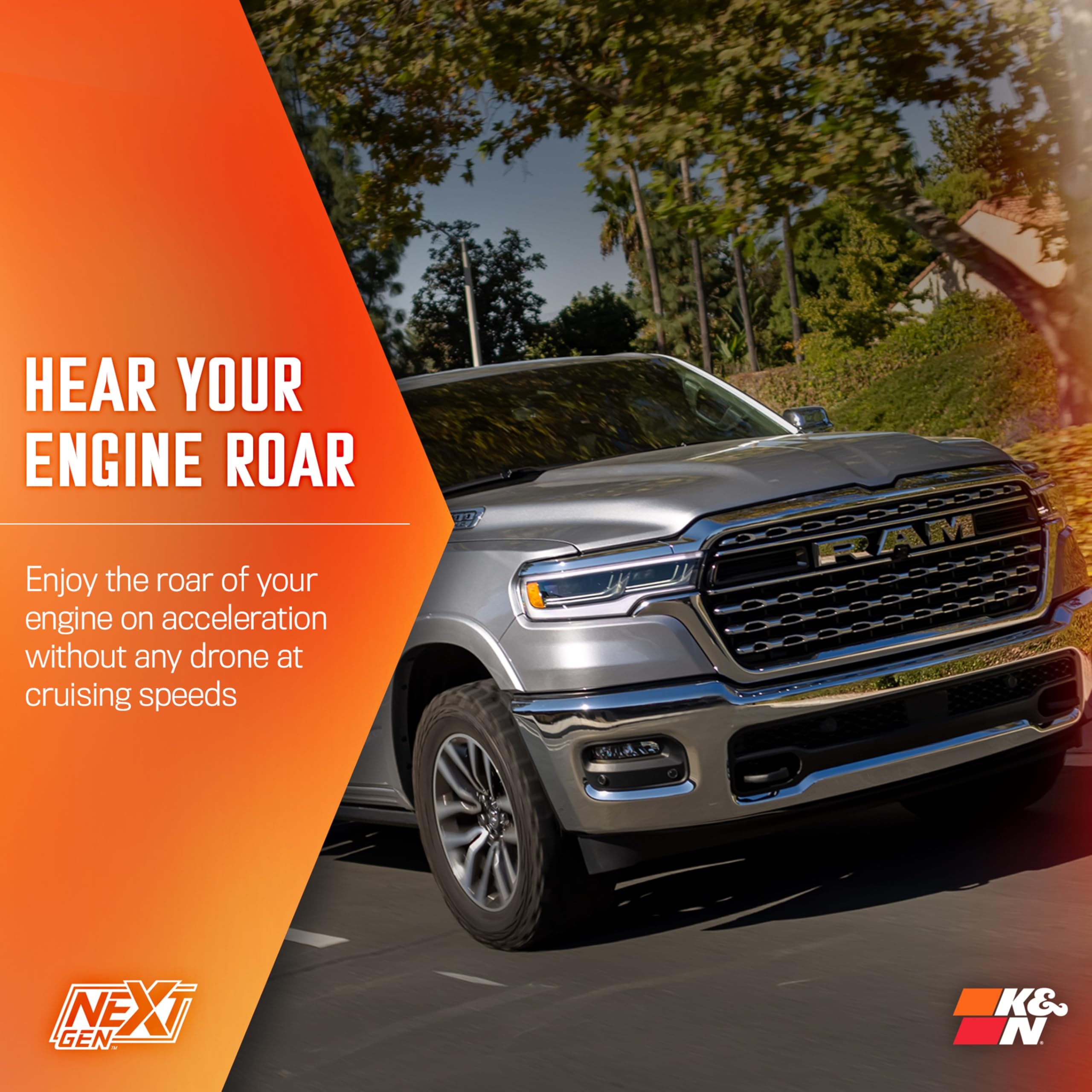 K&N NextGen Cold Air Intake System: High-Flow Cotton Filter: Compatible with 2025 RAM 1500; 50-1598 - Image 8