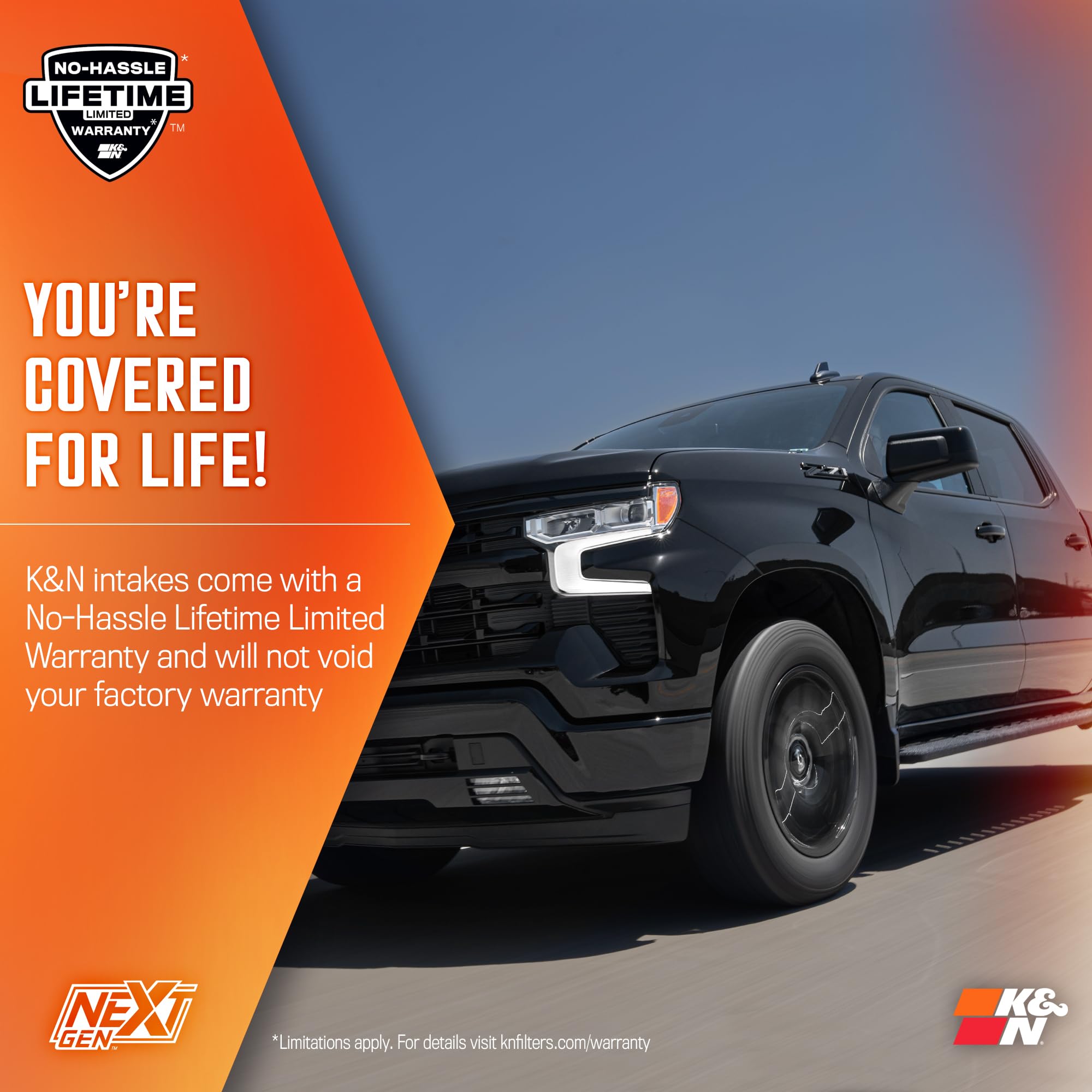 K&N NextGen Cold Air Intake System: High-Flow Cotton Filter: Compatible with 2019-2025 CADILLAC/CHEVROLET/GMC Escalade; Silverado 1500; Suburban; Tahoe; Sierra 1500; Yukon; Yukon XL; 50-3110 - Image 10