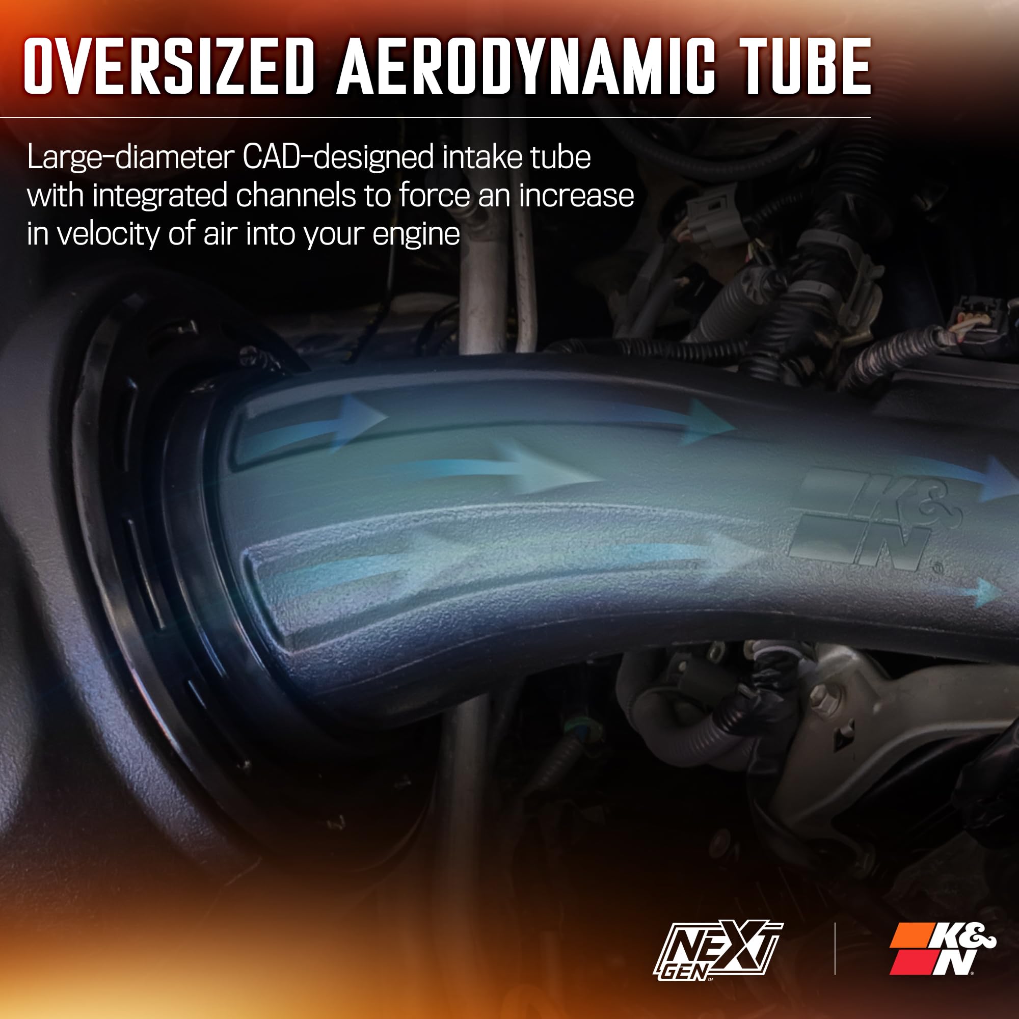 K&N NextGen Cold Air Intake System: High-Flow Cotton Filter: Compatible with 2016-2023 TOYOTA: Tacoma 2016-2023, 50-9039 - Image 7